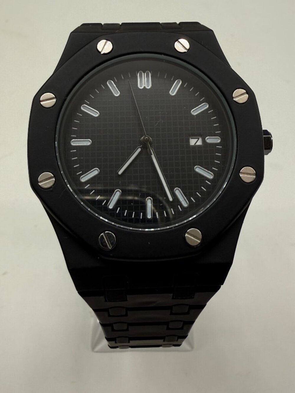 Lorinco AP-RP Men's Unisex Black 43mm Quartz Day Date Watch NEW NO BOX